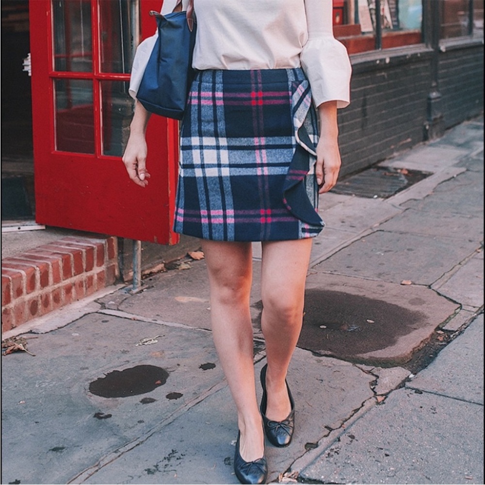 J. Crew Plaid Wool Skirt